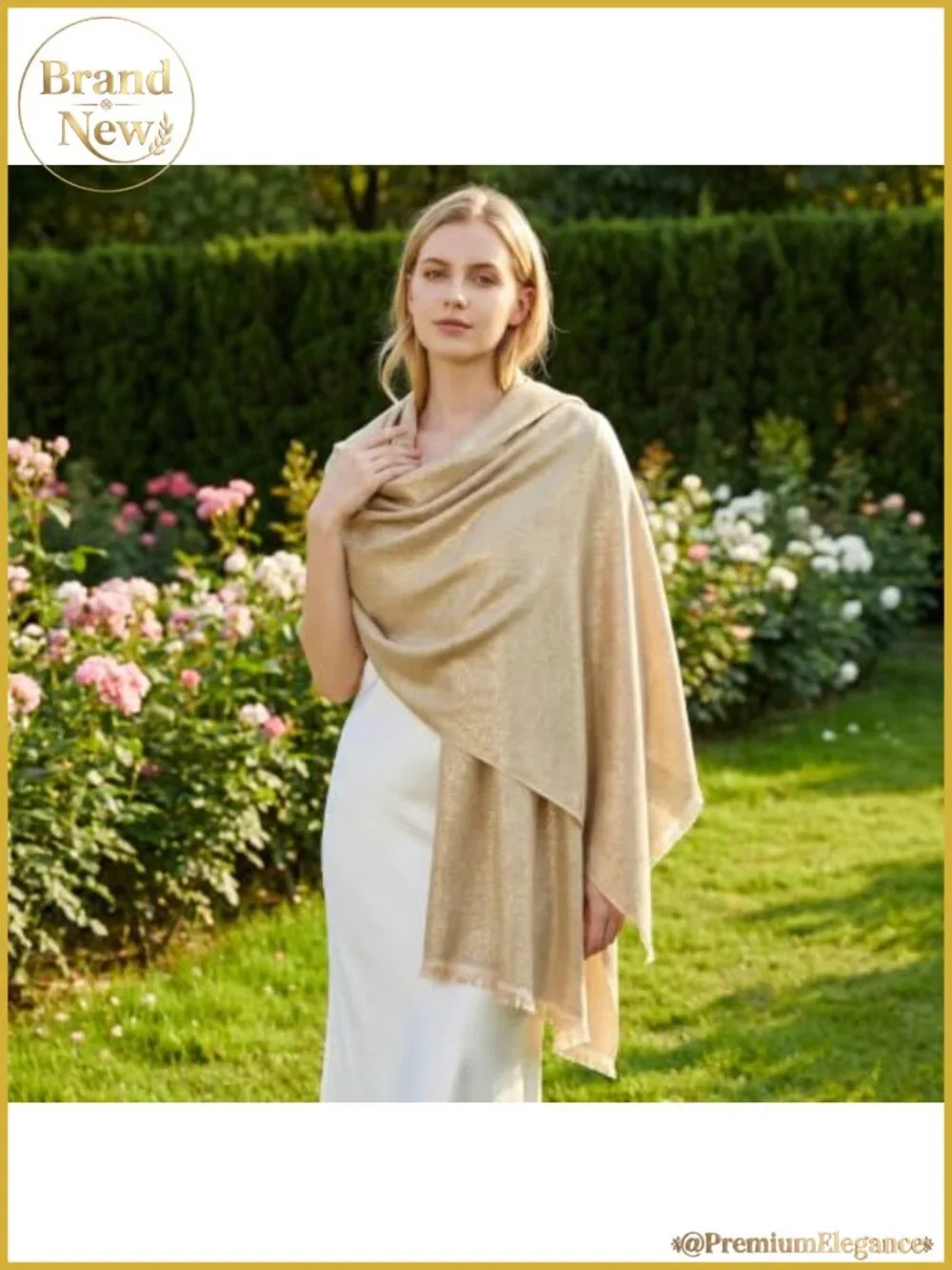 Metallic Sparkling Shawl Wrap Scarf for Evening Dresses Wedding Bridal
